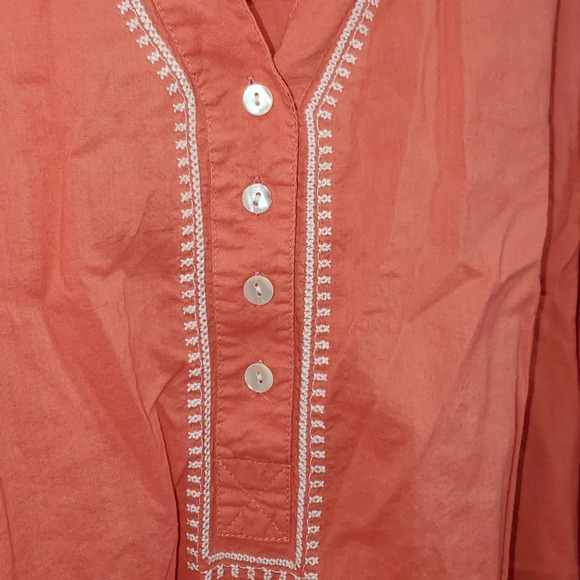 Woman Within Coral Crochet V Neck Shirt Size 3x NWOT - Picture 2 of 10